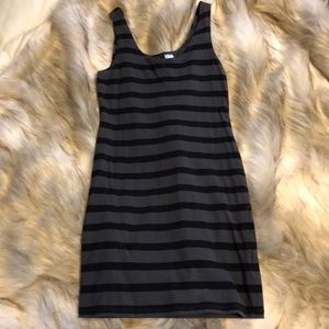 Charcoal/Black Striped Dress